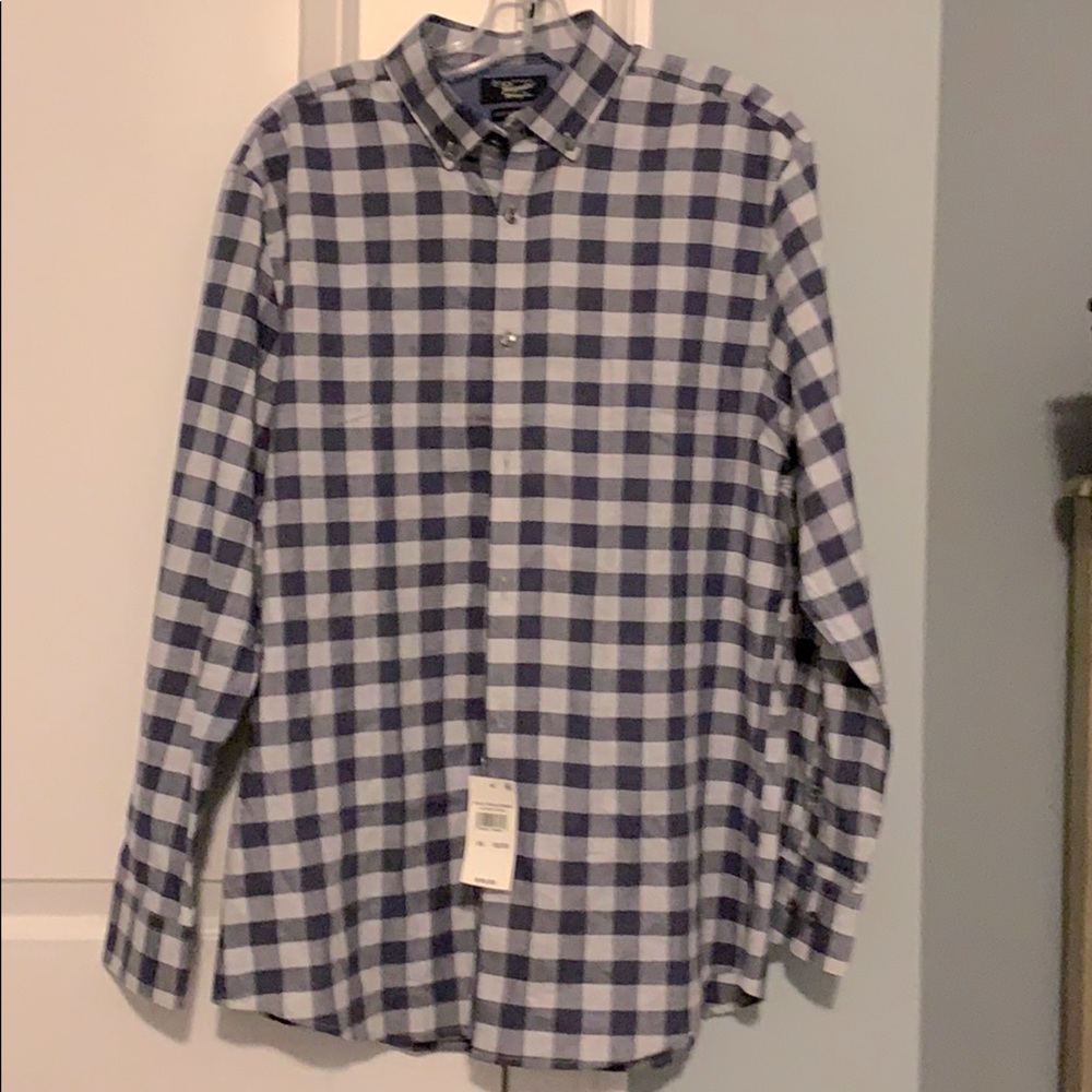 Long sleeve button down dress shirt.  Checkered